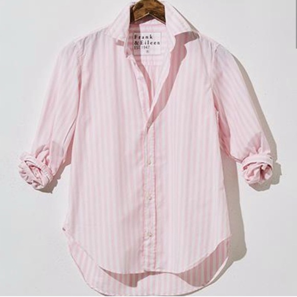 Frank & Eileen | Frank Pink/White Striped Button Down - Picture 12 of 13